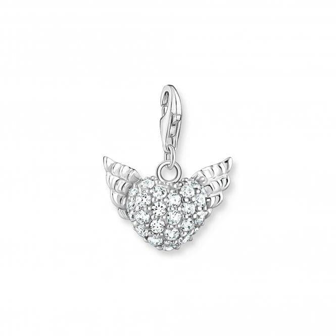 Sterling Silver Zirconia White Winged Heart Charm 0626 - 051 - 14Thomas Sabo Charm Club0626 - 051 - 14