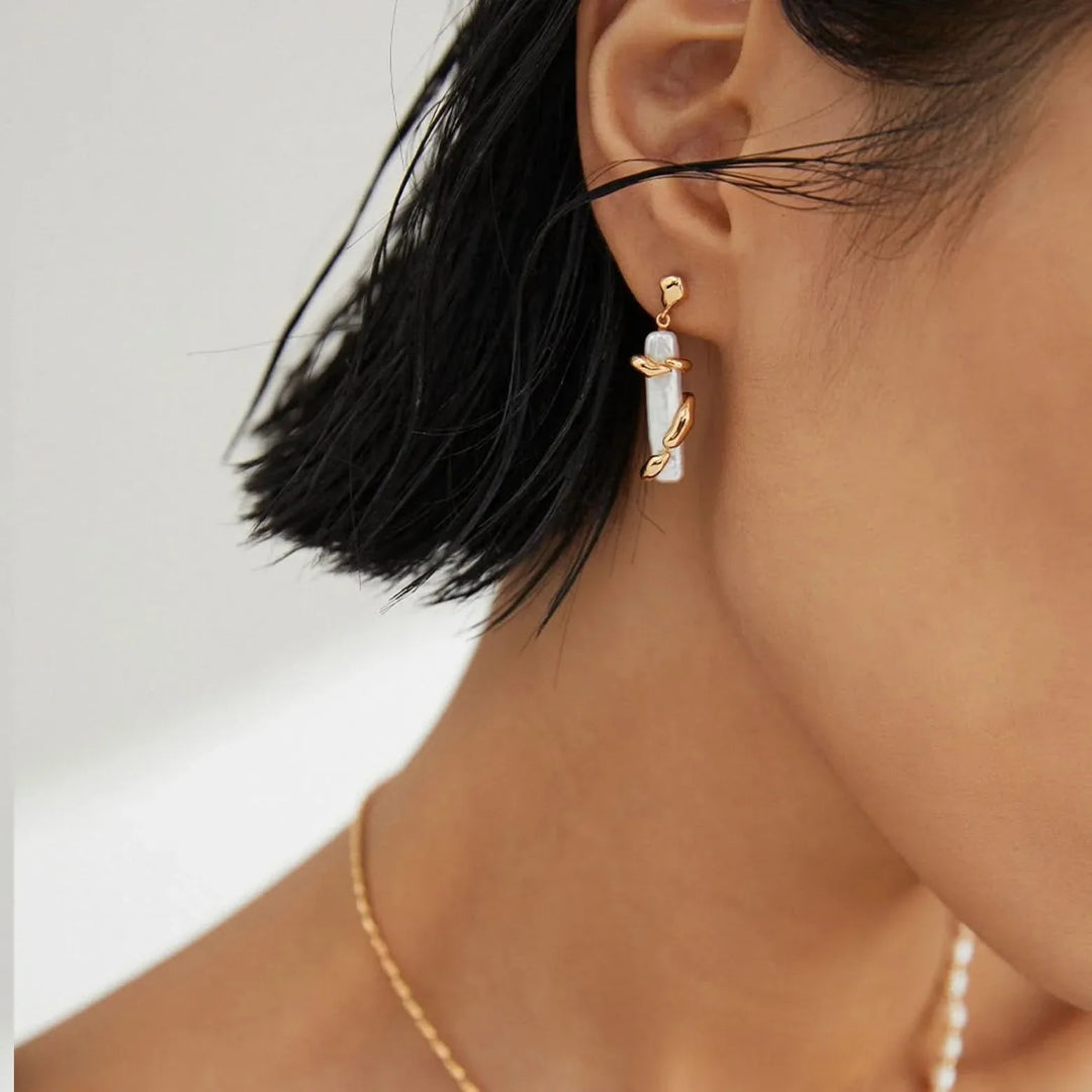 Stick Baroque Pearl Earrings