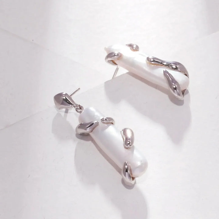 Stick Baroque Pearl Earrings
