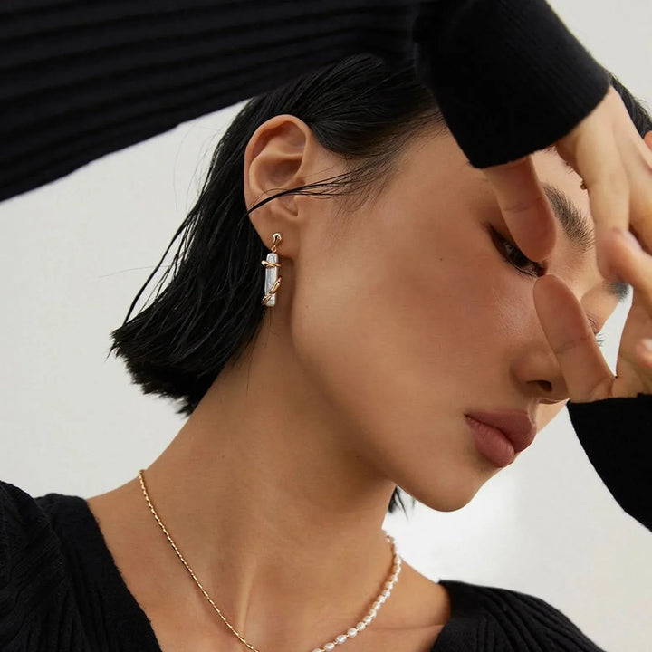 Stick Baroque Pearl Earrings