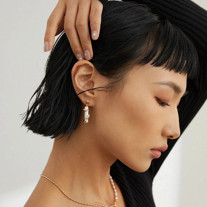 Stick Baroque Pearl Earrings