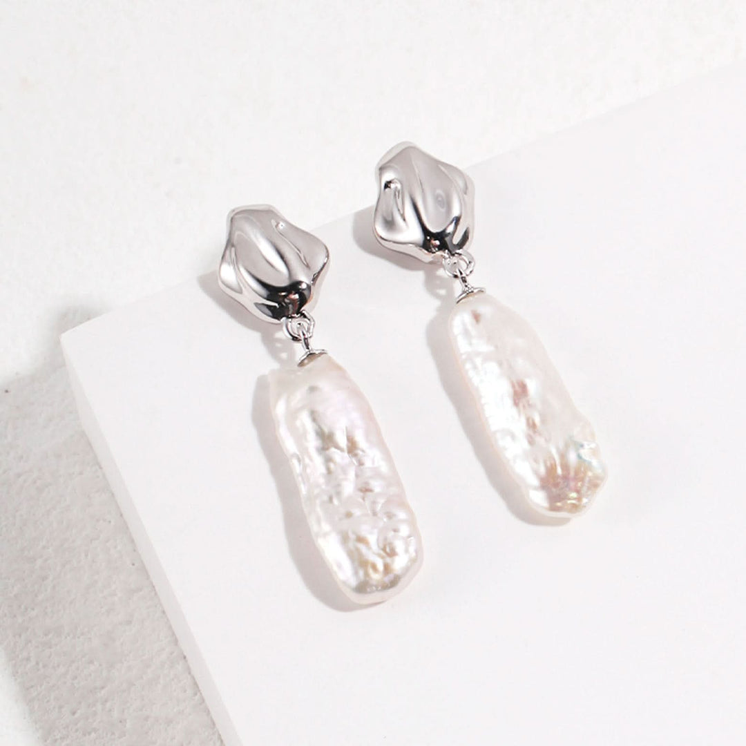 Stick Baroque Pearl Stud Earrings