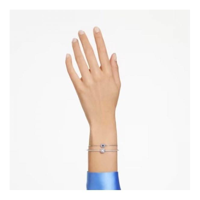 Stilla Mixed Cuts Blue Rhodium Plated Bangle 5668244Swarovski5668244