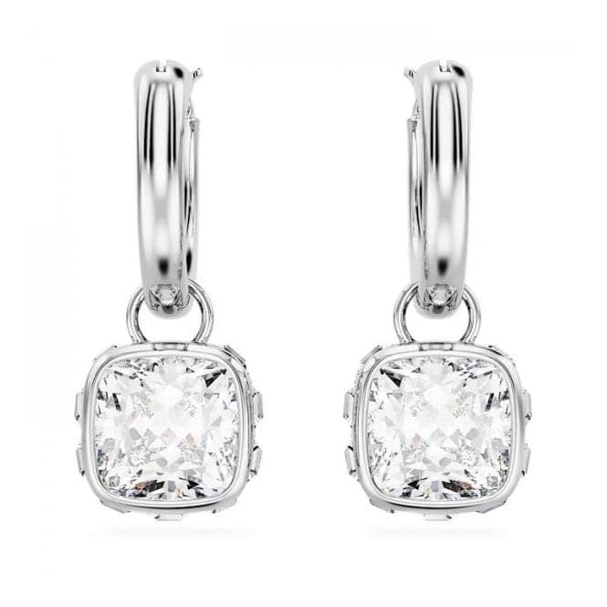 Stilla Rhodium Plated Square Cut White Drop Earrings 5662919Swarovski5662919