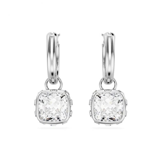 Stilla Rhodium Plated Square Cut White Drop Earrings 5662919Swarovski5662919