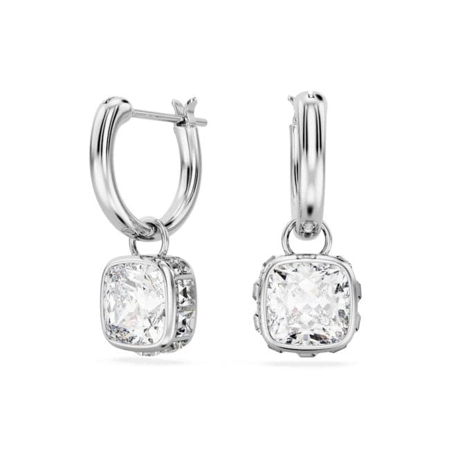 Stilla Rhodium Plated Square Cut White Drop Earrings 5662919Swarovski5662919