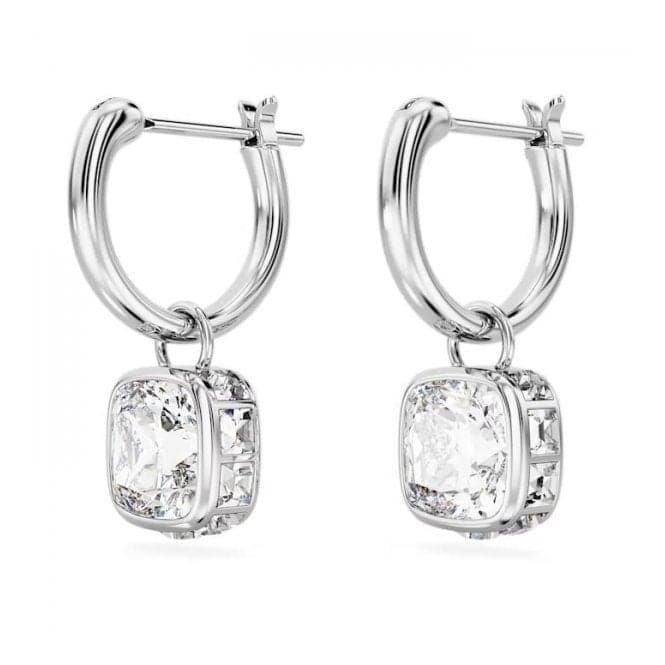 Stilla Rhodium Plated Square Cut White Drop Earrings 5662919Swarovski5662919