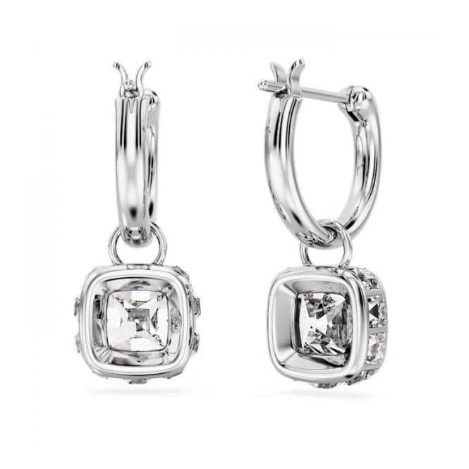 Stilla Rhodium Plated Square Cut White Drop Earrings 5662919Swarovski5662919