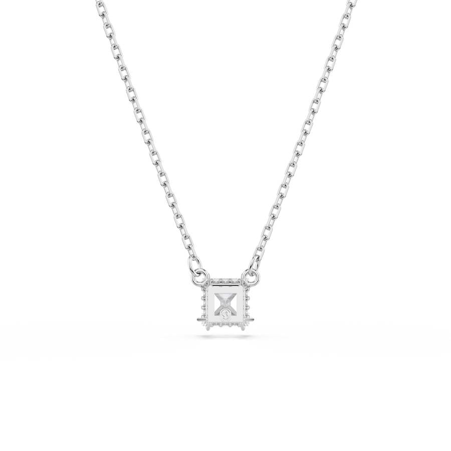 Stilla Rhodium Plated White Square Cut Pendant 5701903Swarovski5701903