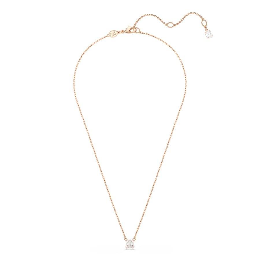 Stilla Rose Gold - tone Plated White Square Cut Pendant 5701904Swarovski5701904