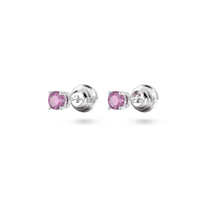 Stilla Stud Round Cut Purple Rhodium Plated Earrings 5639135Swarovski5639135