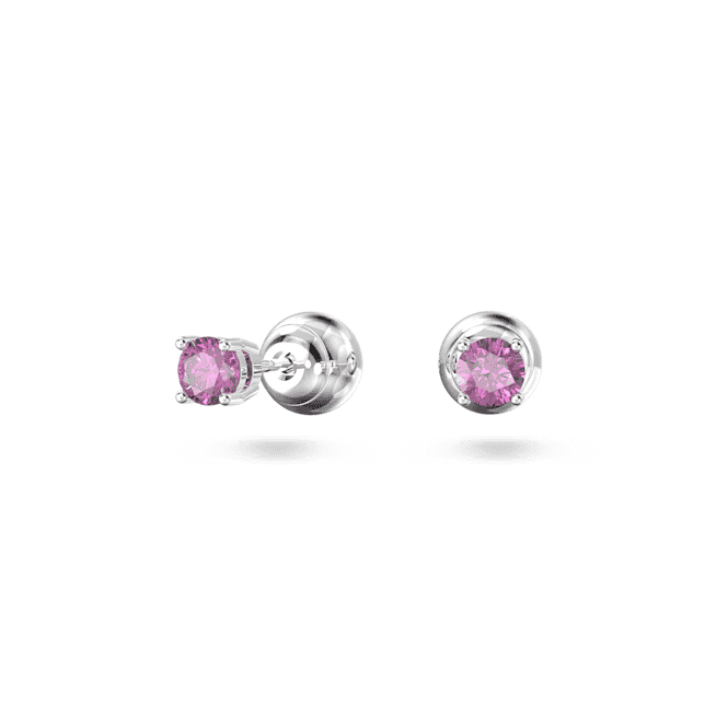 Stilla Stud Round Cut Purple Rhodium Plated Earrings 5639135Swarovski5639135