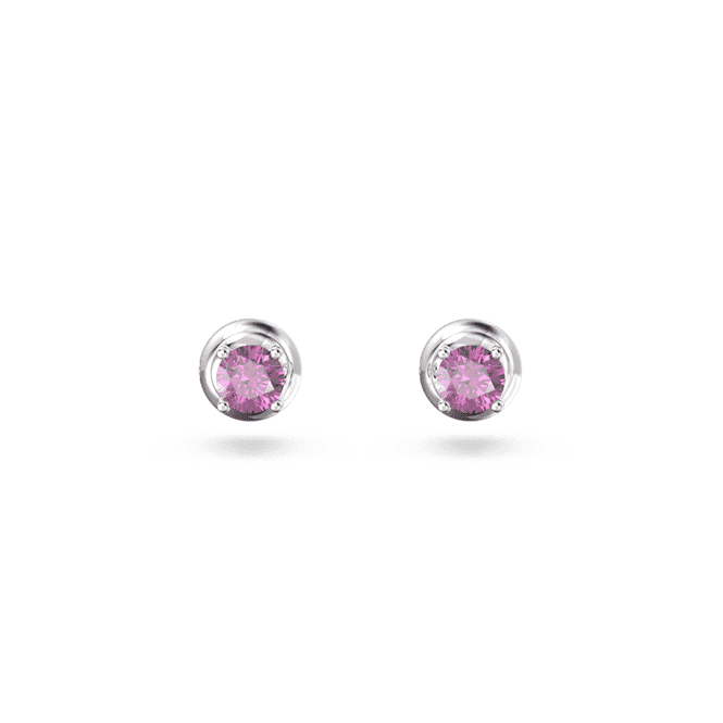 Stilla Stud Round Cut Purple Rhodium Plated Earrings 5639135Swarovski5639135