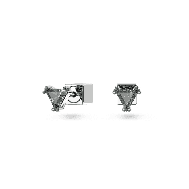 Stilla Stud Triangle Cut Grey Ruthenium Plated Earrings 5639137Swarovski5639137