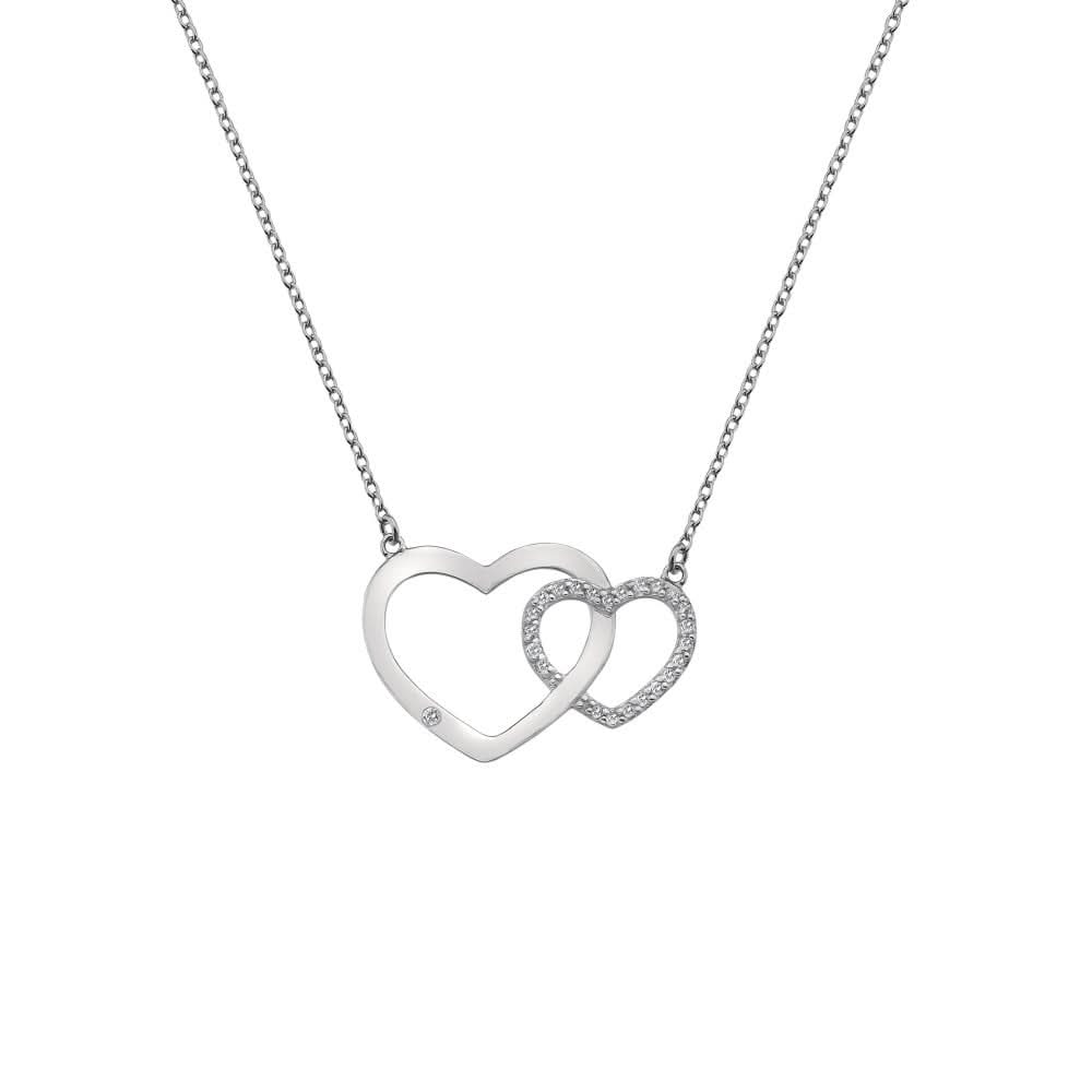 Sterling Silver Linked Heart Necklace DN218