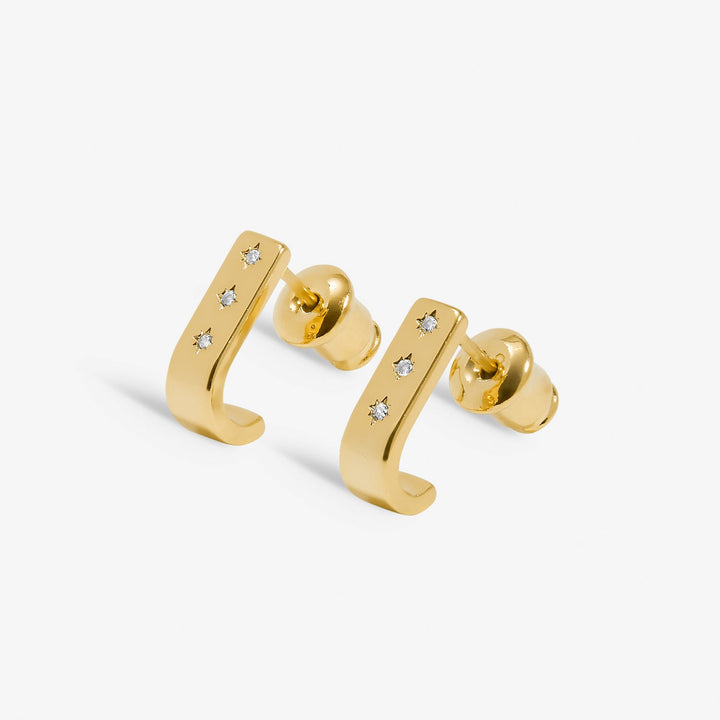 Style Stories Bar Huggie Gold Plated Earrings 7731Joma Jewellery7731