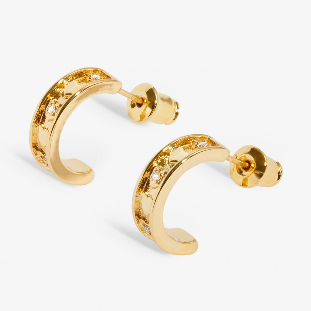 Style Stories Barrel Gold Plated Hoop Earrings 8449Joma Jewellery8449