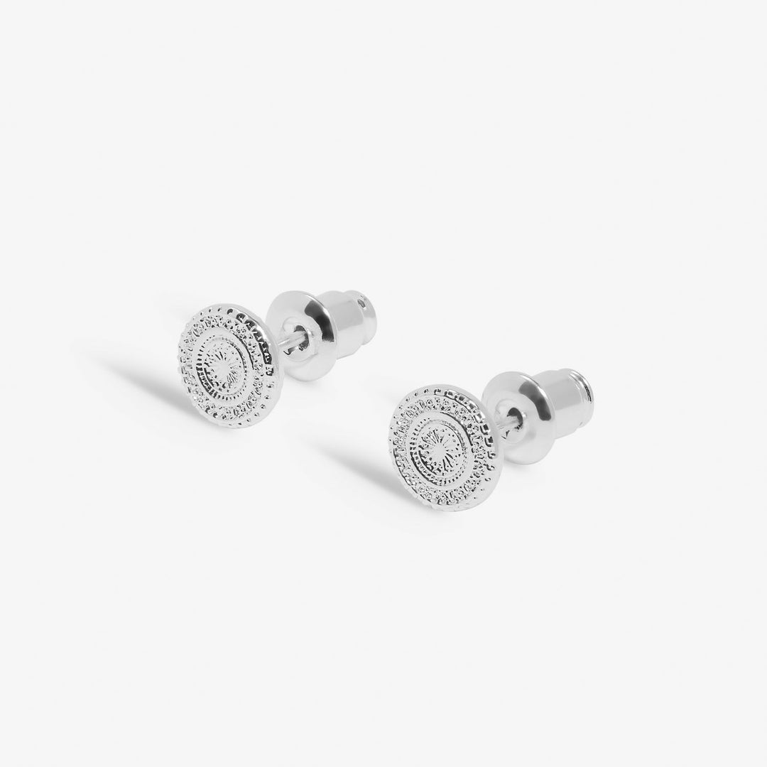 Style Stories Coin Stud Silver Plated Earrings 7734Joma Jewellery7734