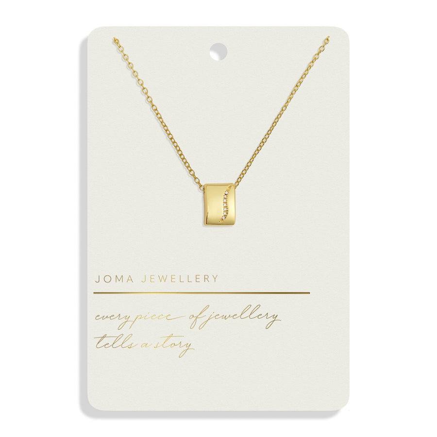 Style Stories Pave Tag Gold Plated Necklace 7728Joma Jewellery7728