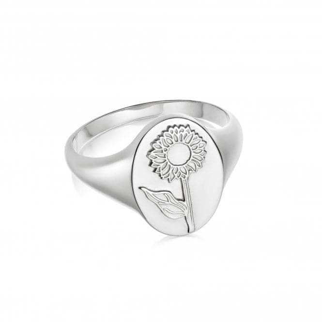 Sunflower Signet Sterling Silver Ring FR09_SLVDaisyFR09_SLV_L