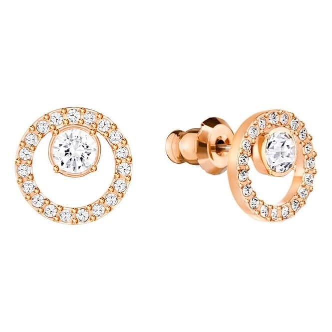 Swarovski Creativity Circle Pierced Earrings, White, Rose Gold Plating 5199827Swarovski5199827