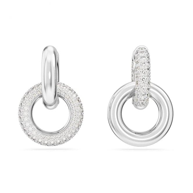 Swarovski Dextera White Rhodium plated Asymmetric Interlocking loop Hoop Earrings 5671807Swarovski5671807