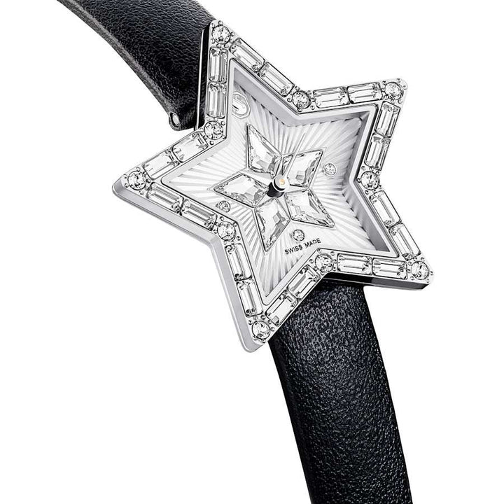 Symbolica Swiss Made Leather White Stainless Steel Star Watch 5656952Swarovski5656952