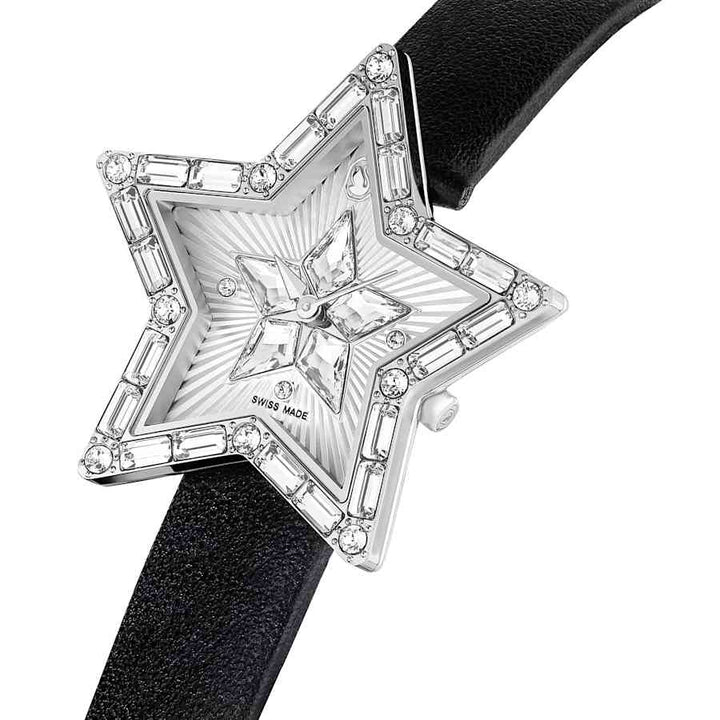 Symbolica Swiss Made Leather White Stainless Steel Star Watch 5656952Swarovski5656952