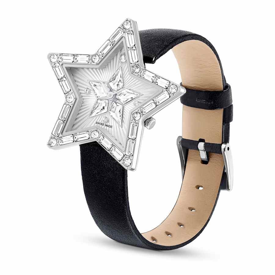 Symbolica Swiss Made Leather White Stainless Steel Star Watch 5656952Swarovski5656952