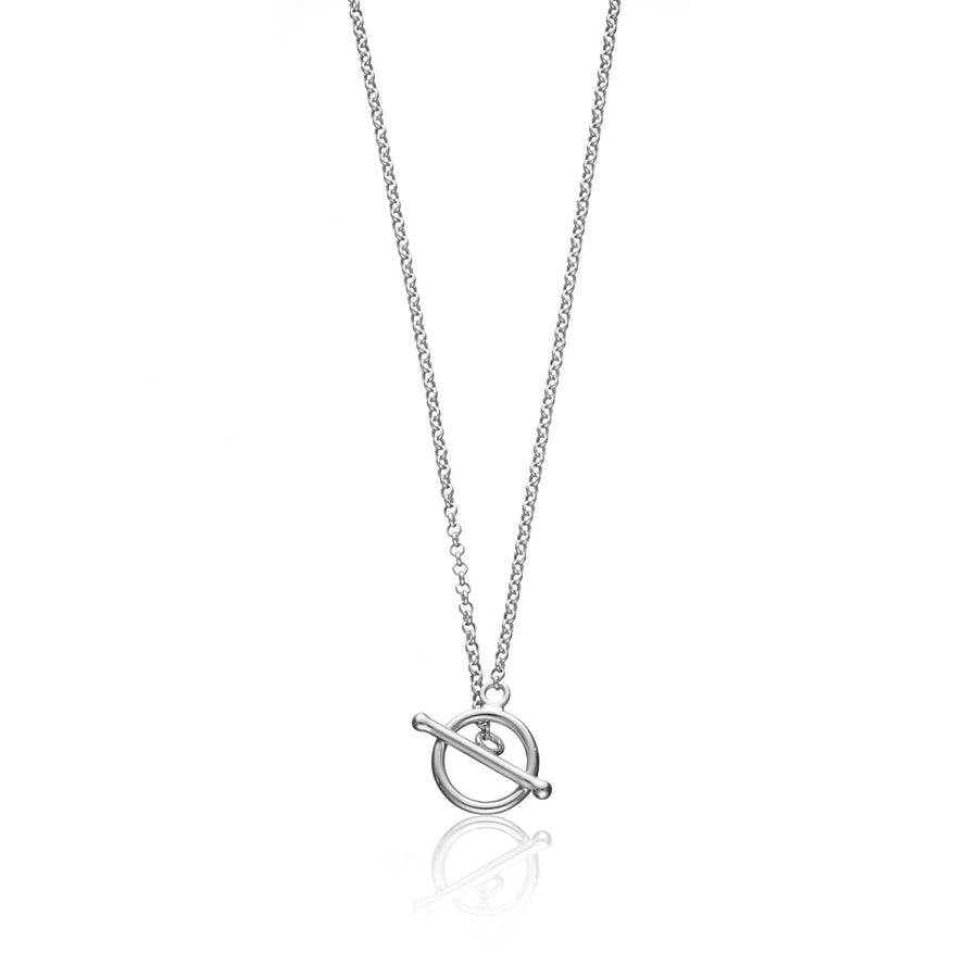 Silver T-Bar Charm Collector Necklace CHCSTB