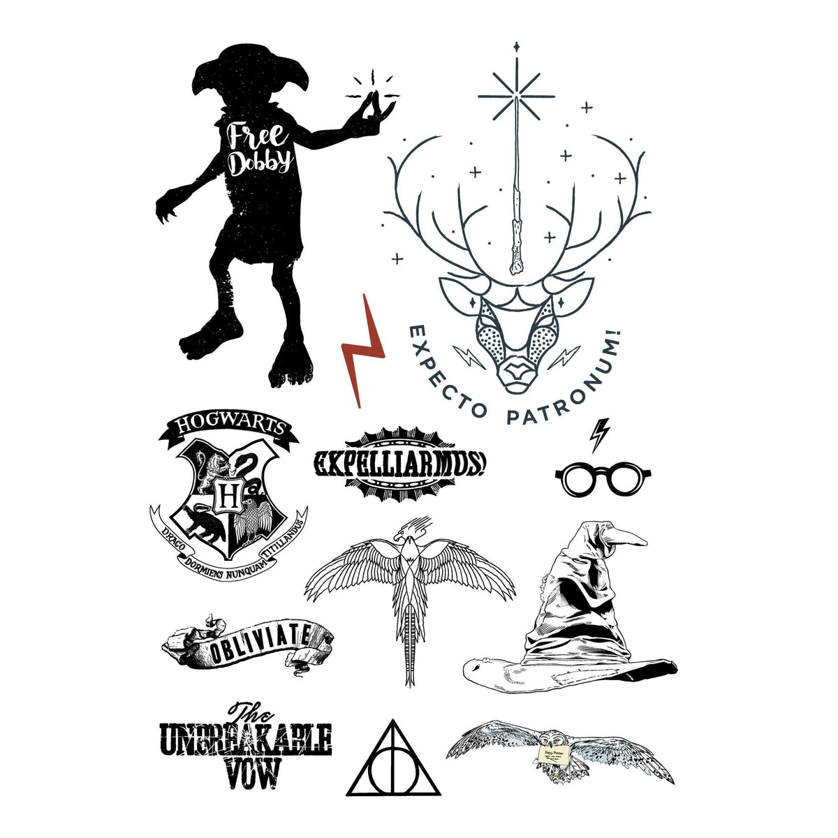 Harry Potter Set Of 35 Harry Potter Temporary Tattoos CR2606