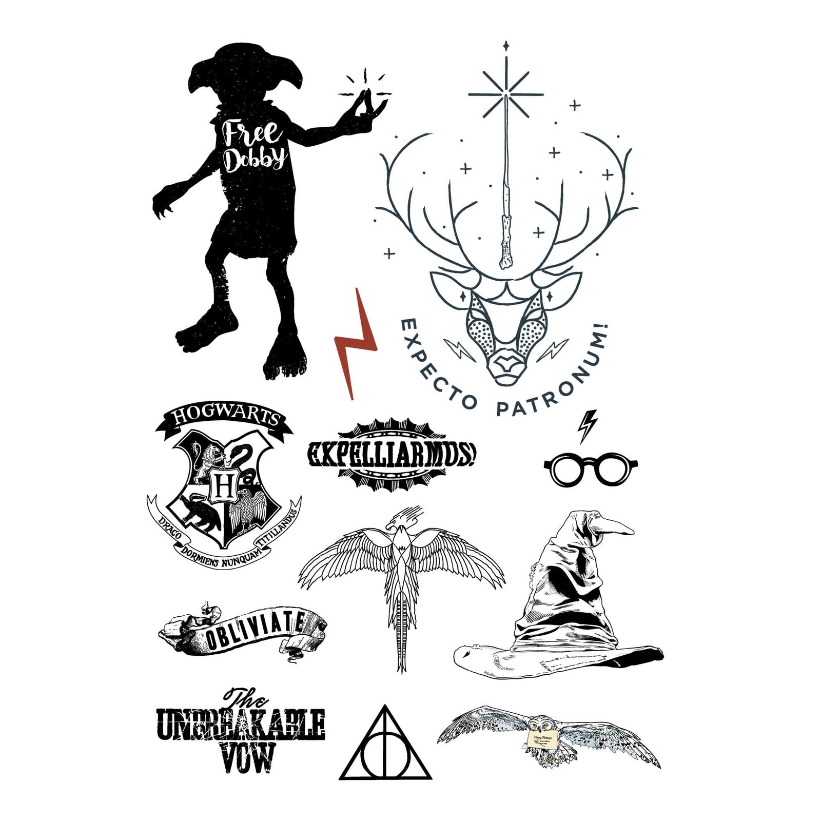 Harry Potter Set Of 35 Harry Potter Temporary Tattoos CR2606