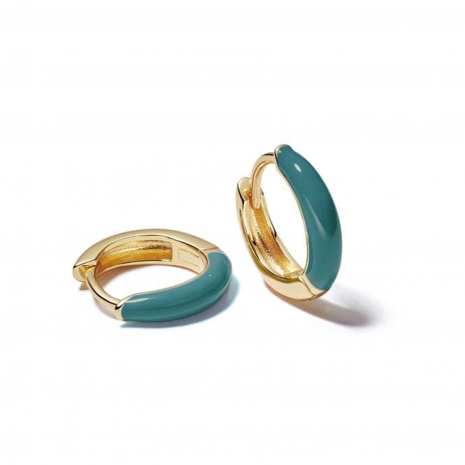 Teal Huggie Hoop 18ct Gold Plated Earrings EE06_GPDaisyEE06_GP