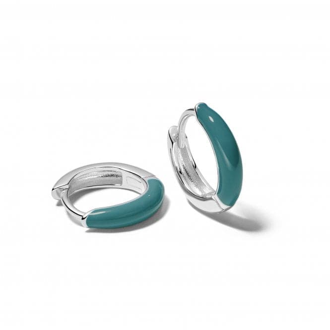 Teal Huggie Hoop Sterling Silver Earrings EE06_SLVDaisyEE06_SLV