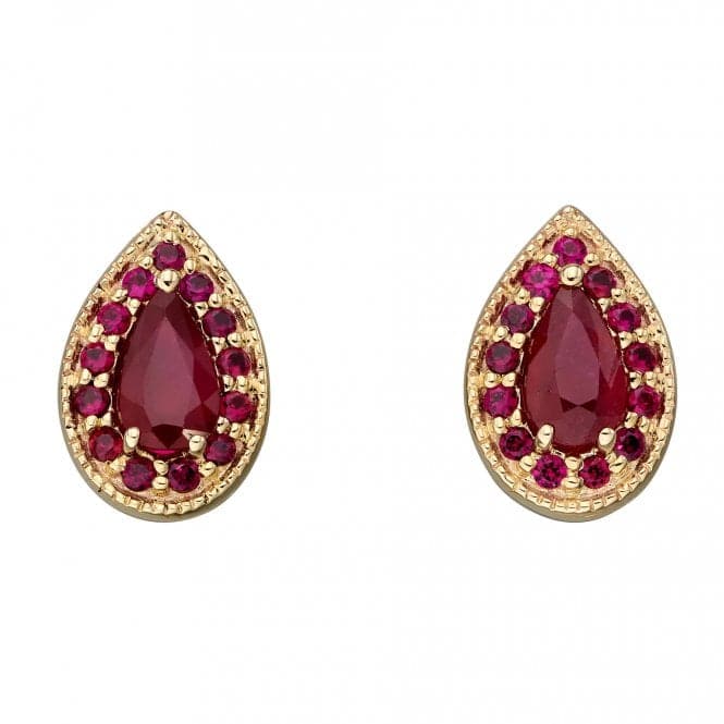 Teardrop Ruby in Yellow Gold Stud Earrings GE2379RElements GoldGE2379R