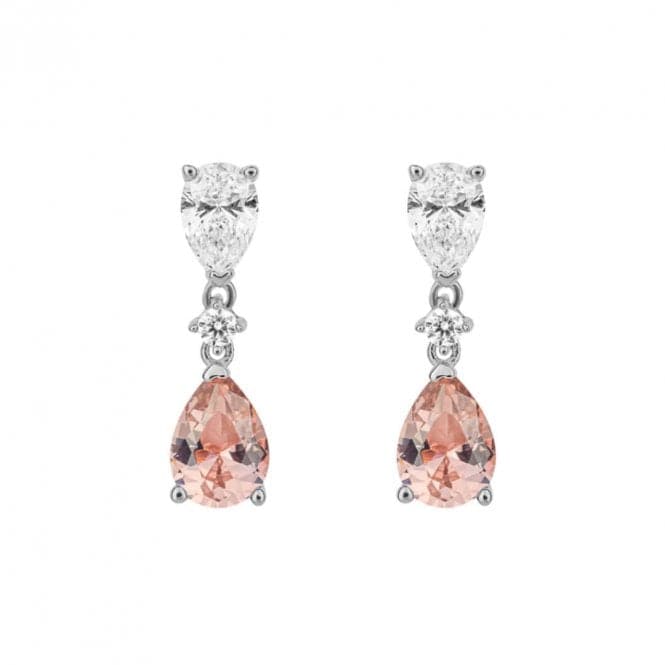 Teardrop Shaped Pink Zirconia Drop Earrings E6190DiamonfireE6190