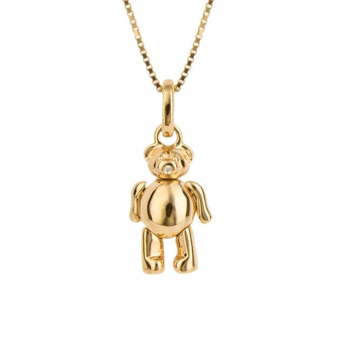 Teddy Bear Yellow Gold Plating Diamond Pendant P5300D for DiamondP5300