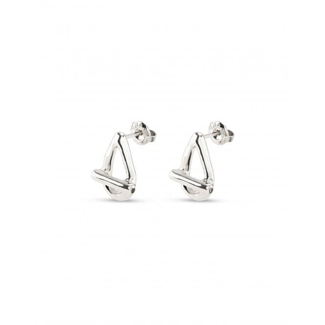 Teen Silver Plated Small Oval Link Shape Stud Earrings PEN0945MTL000UNOde50PEN0945MTL000