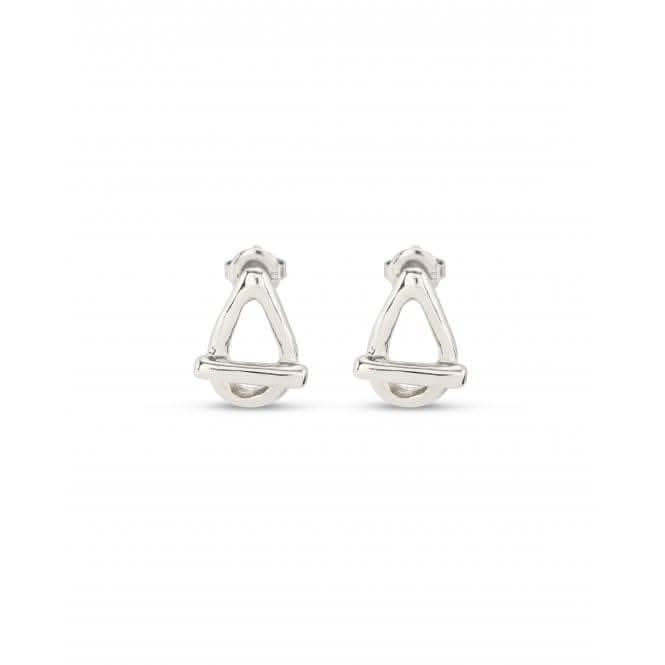 Teen Silver Plated Small Oval Link Shape Stud Earrings PEN0945MTL000UNOde50PEN0945MTL000