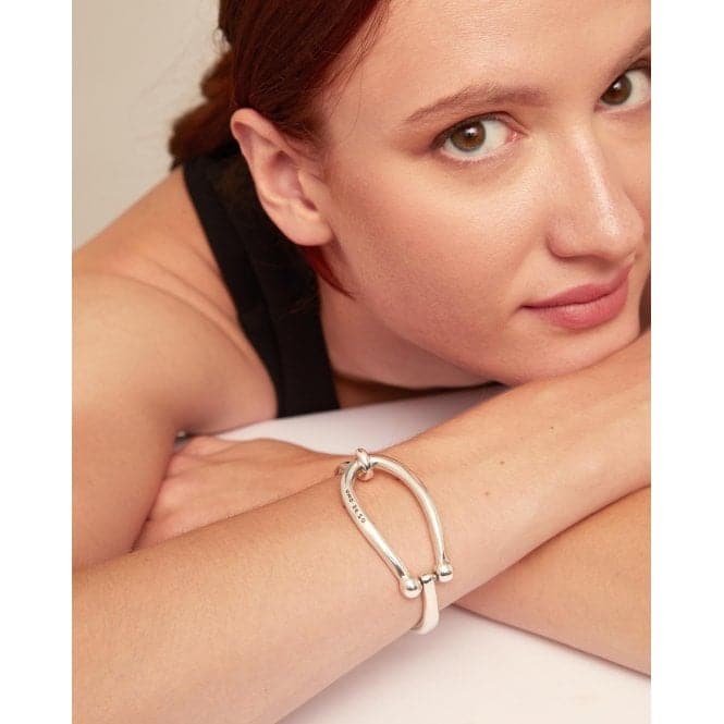 Teen Sterling Silver Plated Rigid Large Link Inner BangleUNOde50PUL2417MTL0000L