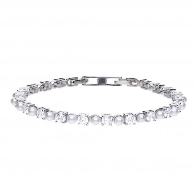 Tennis Bracelet With Pearl &amp; Zirconia B5302DiamonfireB5203