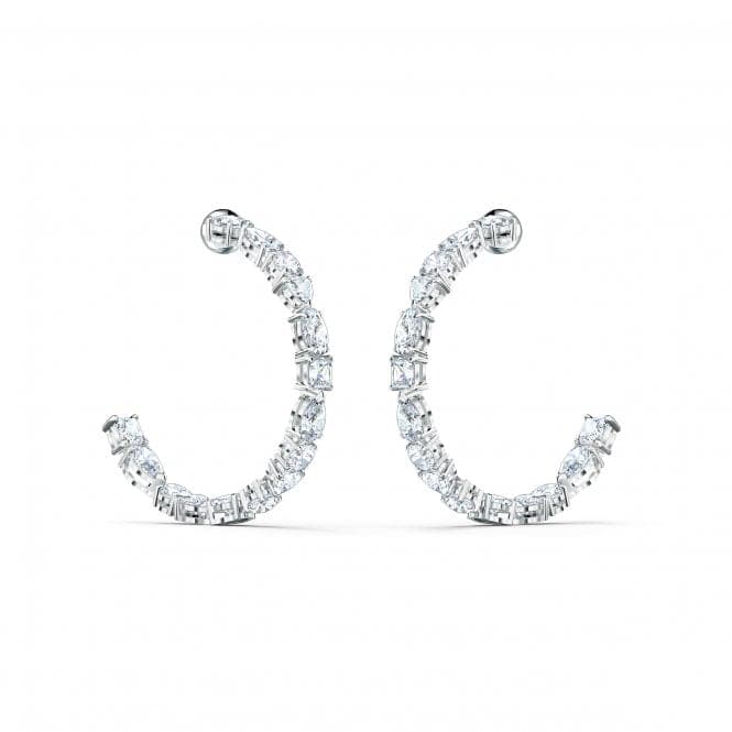 Tennis Deluxe Mixed White Rhodium Plated Hoop Earrings 5562128Swarovski5562128