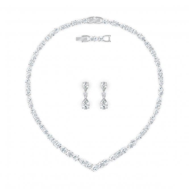 Tennis Deluxe V Mixed Set White Rhodium Plated Set 5575495Swarovski5575495