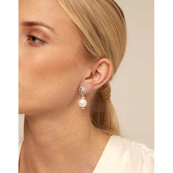 Texcoco White Pearl Pearl Shell EarringsUNOde50PEN0621BPLMTL0U