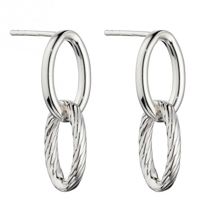Textured Double Link Chain Drop Earrings E6014BeginningsE6014