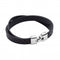 Textured Plain Recycled Leather Bracelet Steel Clasp Bracelet B5376Fred BennettB5376