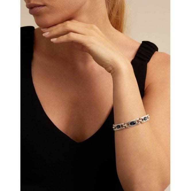 The Crown Blue Faceted Crystal BraceletUNOde50PUL2246AZUMTL0U