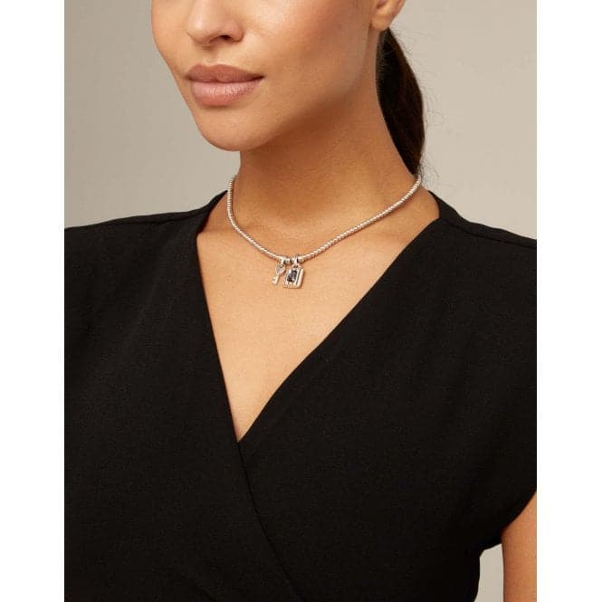 The Guardian Grey Metal Faceted Crystal NecklaceUNOde50COL1800GRSMTL0U