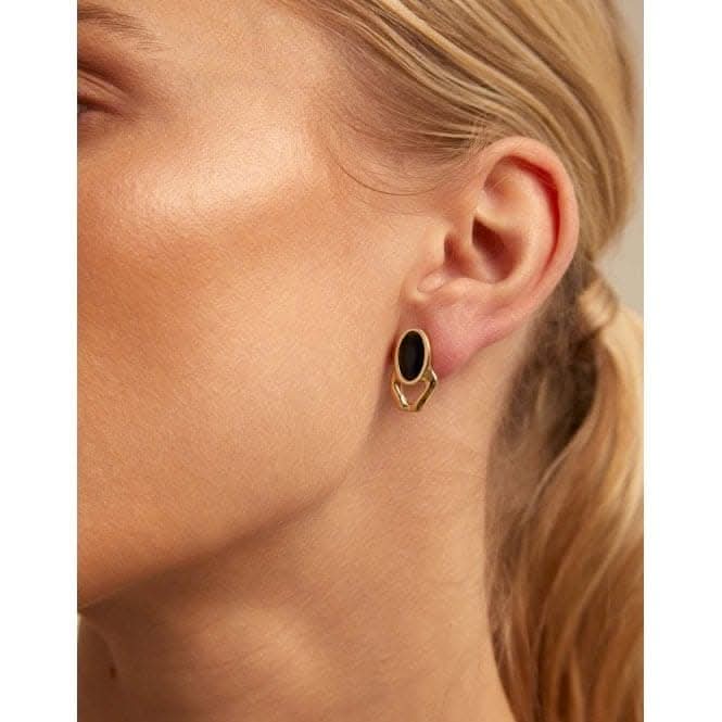 The Queen Black Faceted Crystal EarringsUNOde50PEN0841NGRORO0U
