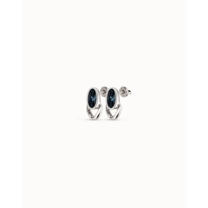 The Queen Blue Faceted Crystal EarringsUNOde50PEN0841AZUMTL0U